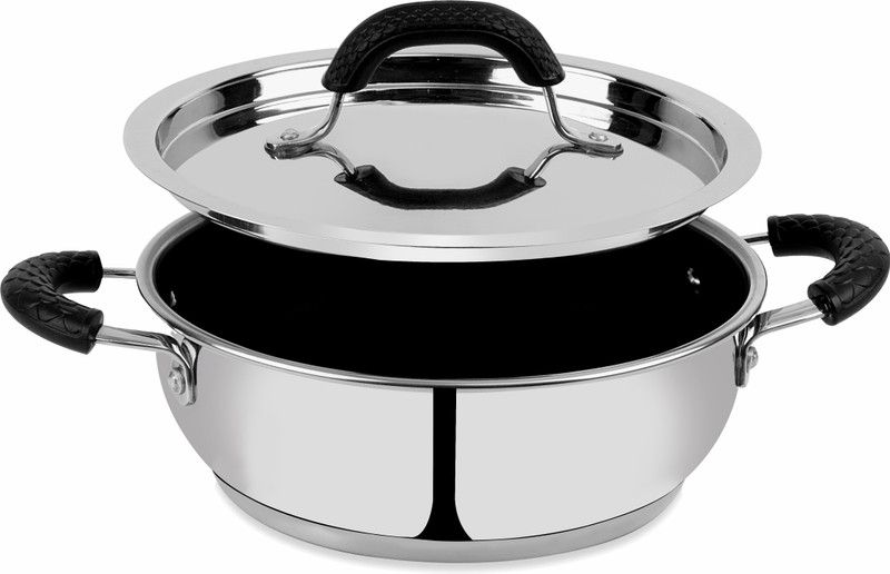 Ethical Classicart Stainless Steel Encapsulated Bottom Non-stick Kadhai with SS Lid Diameter 2.7 L / 24 CM Kadhai 24 cm diameter with Lid 2.7 L capacity  (Stainless Steel, Non-stick, Induction Bottom)