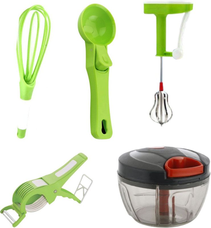 A1 CLASS Smart Kitchen Tool Combo Set Chopper (450 ml),PLASTIC ICE CREAM SCOOP,Plastic Whisk,Hand Blender Kitchen Tool Set  (Cutter, Chopper, Scooper, Whisk, Blender)
