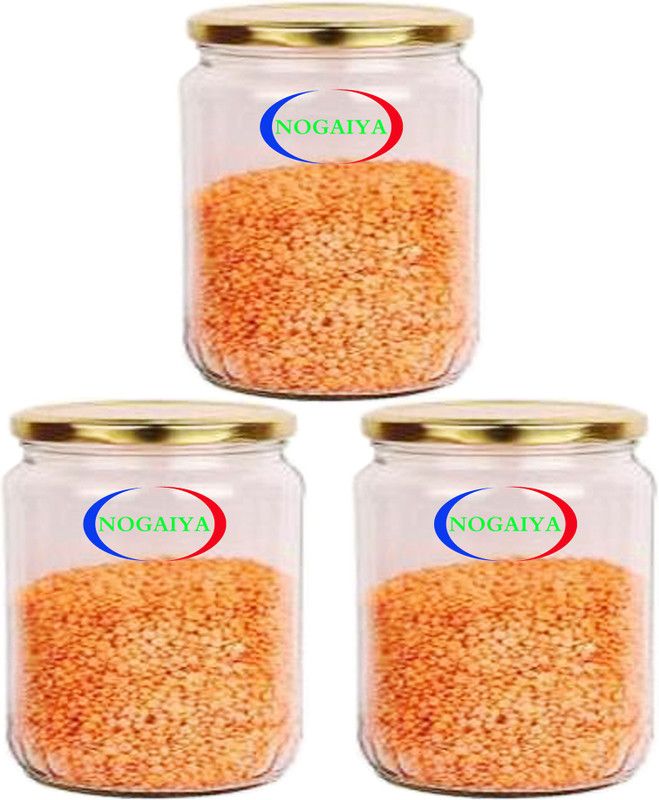 NOGAIYA Glass Utility Container - 400 ml  (Pack of 3, Clear)