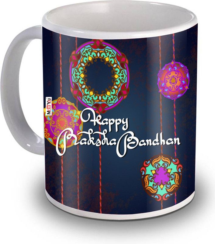 ME&YOU Printed Ceramic Coffee Gift IZ19STRakhiMU-69 Ceramic Coffee Mug  (325 ml)