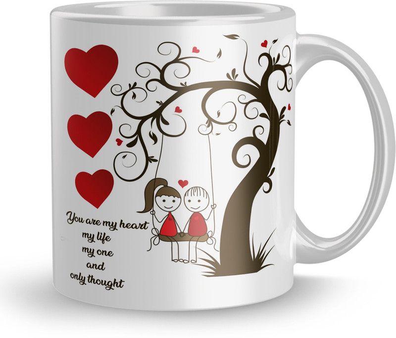 MAHKRI Gift for wife husband girlfriend boyfriend on Birthday love Valentines Day and Anniversary MUG-FM-L32 Ceramic Coffee Mug  (320 ml)