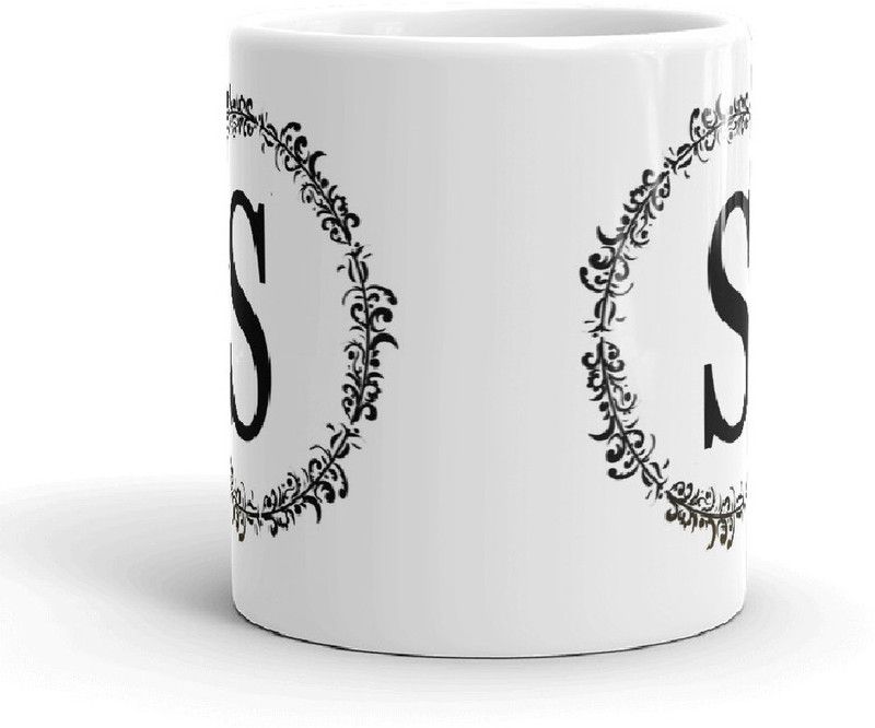 Alphabet S Letter Best Gift For Sister Valentine Gift 320Ml Multicolor (Mug2 Ceramic Coffee Mug  (320 ml)