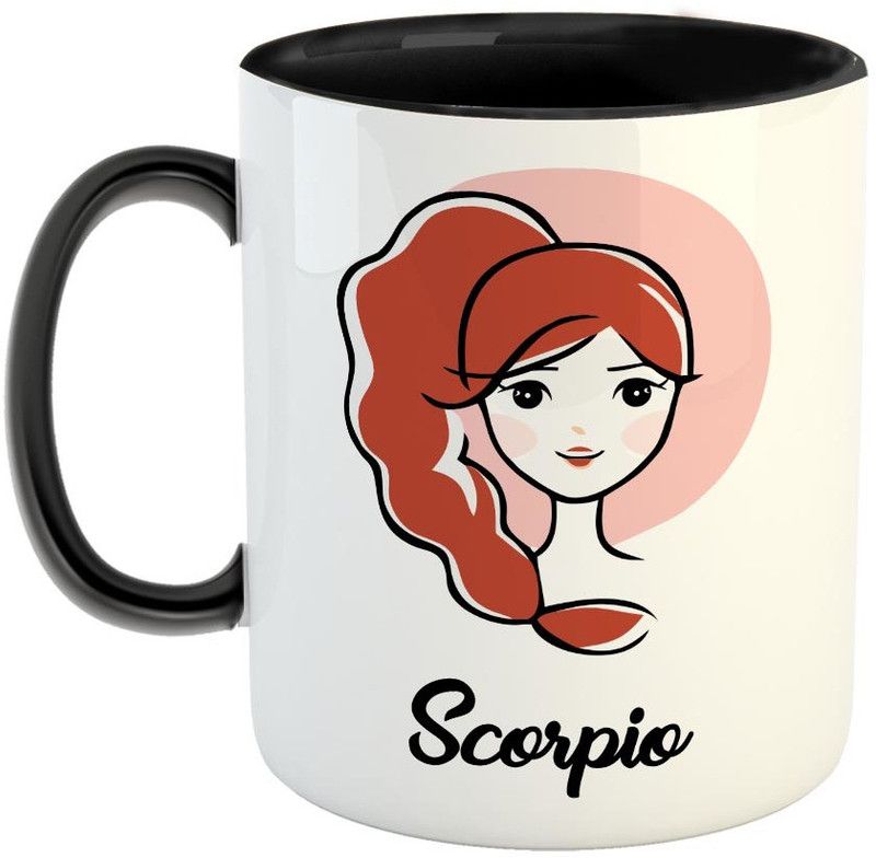 FABTODAY Scorpio Zodiac Sign Coffee - Best Festive Gift for Family and Friends - Color - Black (0474) Ceramic Coffee Mug  (350 ml)