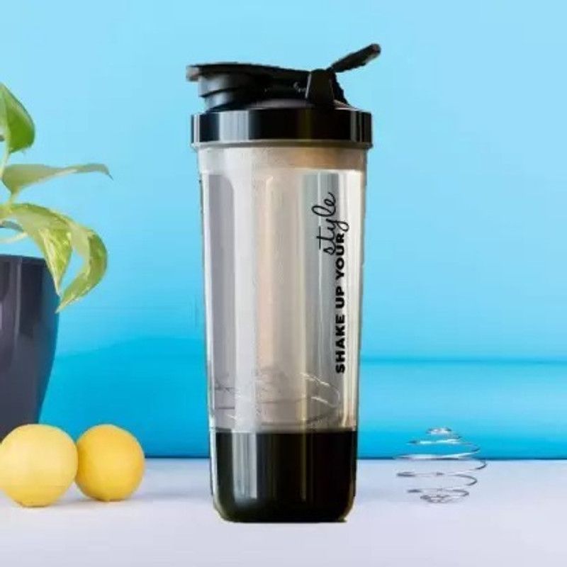 PRIMEFAIR Protein Shaker Blender Bottle for Whey protein mix, cycling, gym water bottle 600 ml Bottle  (Pack of 1, Multicolor, Plastic)