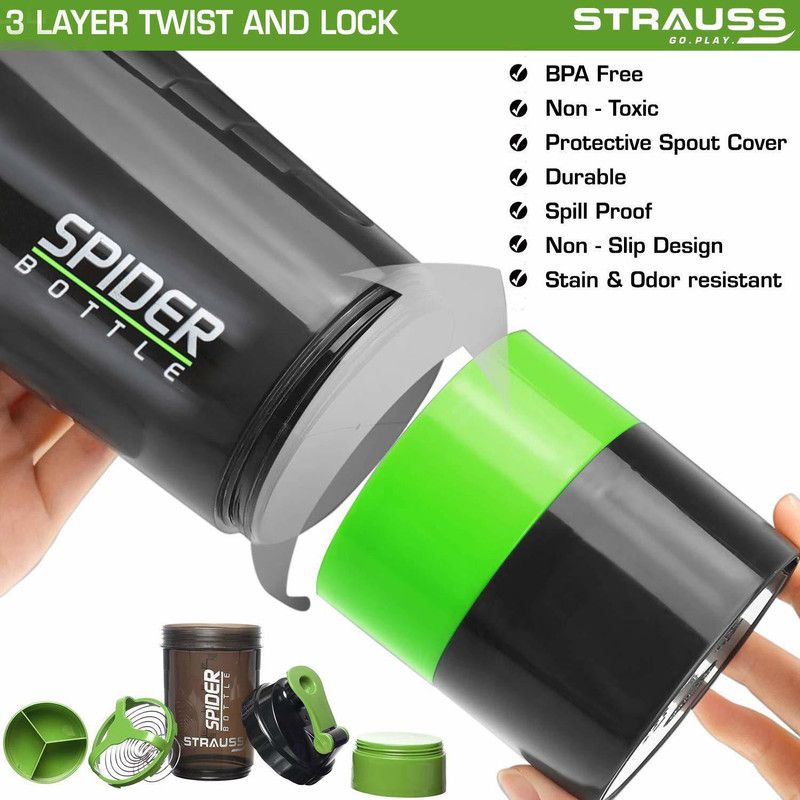 Deewak 500 ml Plastic Cocktail Shaker  (Multicolor)