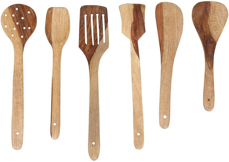 WOODINCLINE Wooden Cutlery Set  (Pack of 6)