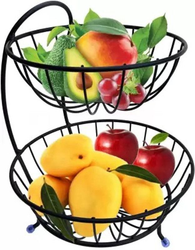 Leemoza Brass Fruit & Vegetable Basket  (Black)