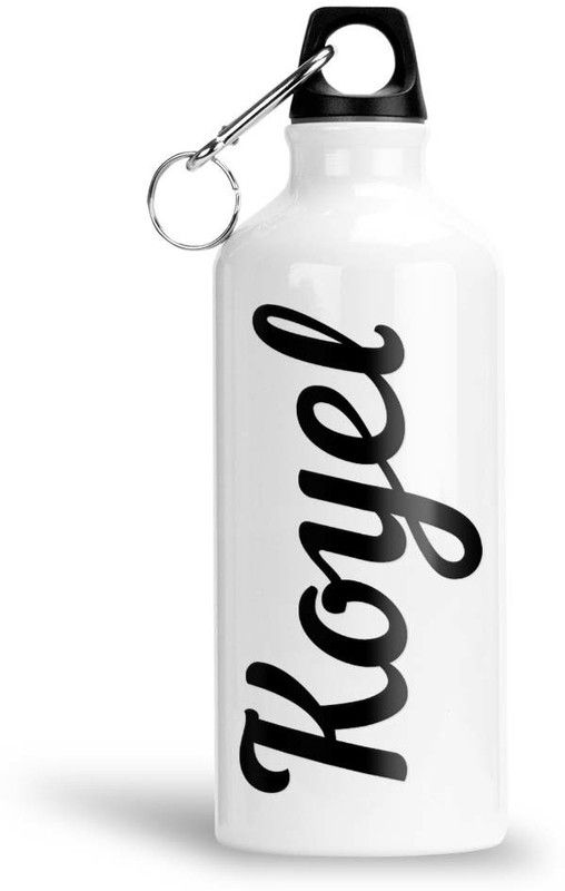 Furnish Fantasy Aluminium Water Bottle 750ml - Best Gift for Happy Birthday, Return Gift, Koyel 750 ml Bottle  (Pack of 1, White, Black, Aluminium)
