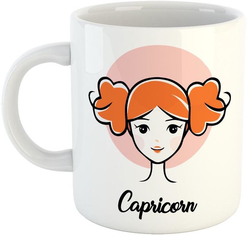 FABTODAY Capricon Zodiac Sign Coffee - Best Festive Gift for Family and Friends - Color - White (0476) Ceramic Coffee Mug  (350 ml)