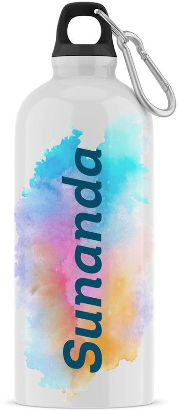 Ashvah Sipper/Water Bottle - Best Happy Birthday Gift for Kids, Name - Sunanda 600 ml Flask  (Pack of 1, White, Aluminium)