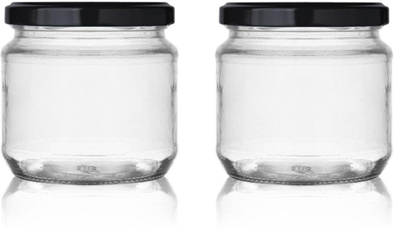 KashiKitchen Glass Utility Container - 350 ml  (Pack of 2, Clear)