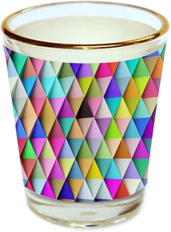 Sri Sai Shopping vodka shot glass multicolor floral design with golden rim for home and bar accessories 40ml (style-10482) Glass Shot Glass  (40 ml, Glass, Multicolor)