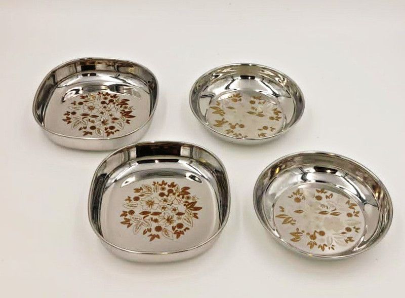 SHLINCO Stainless Steel Serving Bowl  (Silver, Pack of 4)