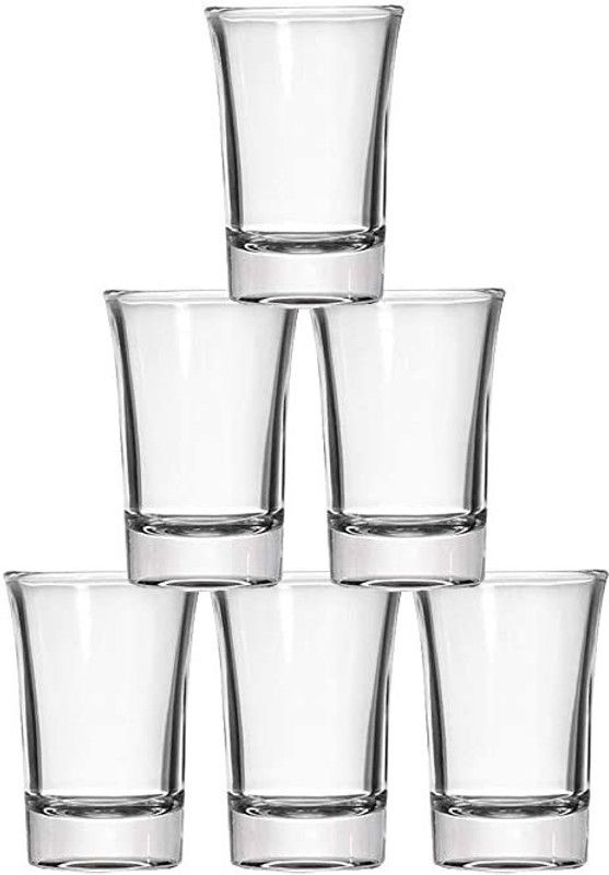 TINSUHG (Pack of 6) (Pack of 6) chimni_shot_glass 6 Glass Set Shot Glass (40 ml, Glass, White) Glass Set Shot Glass  (40 ml, Glass, Clear)