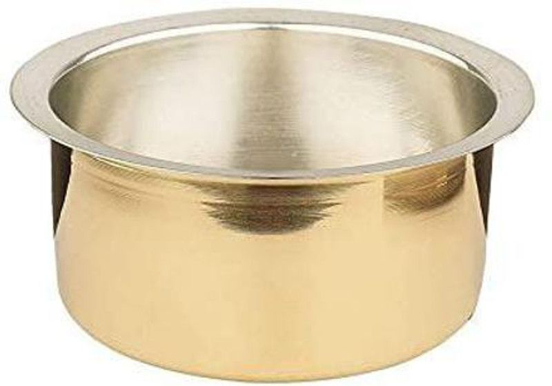 Thathera Pure Brass Round Top Kalayi Patila Bhagona Utensils for Kitchen Bakeware. Pot 30 cm diameter 1.5 L capacity  (Brass)