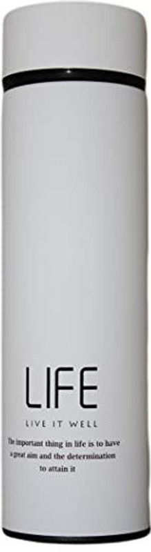 NMS TRADERS LIFE Stainless Steel Tea Filter Thermal Water Bottle 500 ml Bottle  (Pack of 2, White, Steel)