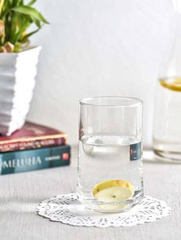 Gauri Creations (Pack of 6) MANKU37 Glass Set Water/Juice Glass  (250 ml, Glass, Clear)