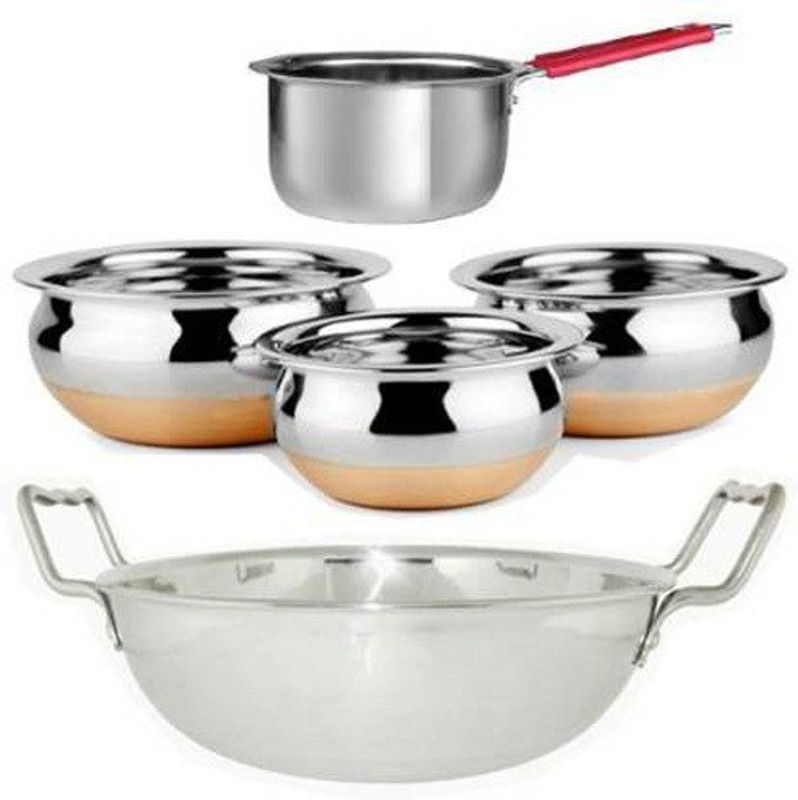 Neerdhar Kadhai 20 cm diameter 5 L capacity  (Stainless Steel)