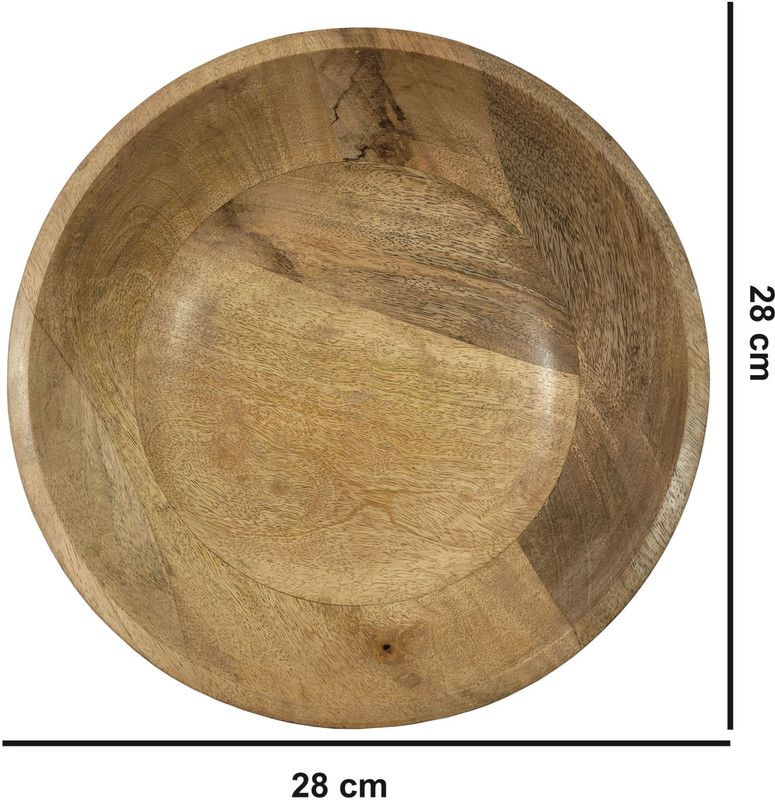Home Decor Hangout Wooden Salad Bowl Natural Mango Wood Big Size Salad Bowl-003  (Pack of 1, Brown)