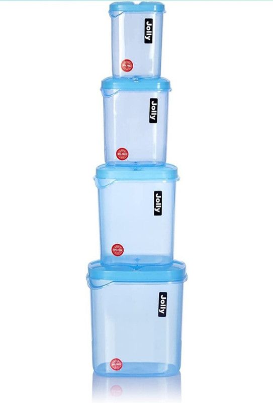 HARI KRISHNA Plastic Grocery Container - 500 ml, 1000 ml, 1500 ml, 2000 ml  (Pack of 4, Blue)