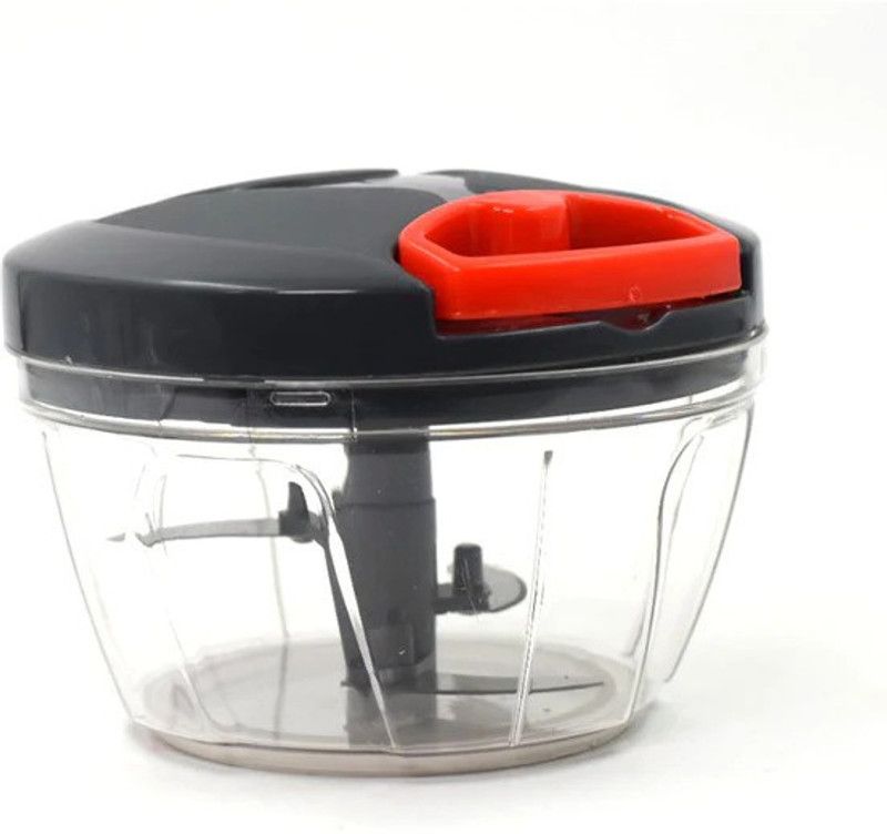3 blade manual grey food chopper, compact & powerful hand held vegetable chopper Vegetable & Fruit Chopper  (450ML Chopper)