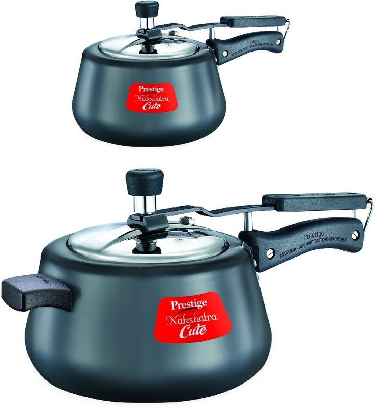 Prestige Prestige cute black nakshatra almunium Pressure Cooker 3l + 5l 3 L, 5 L Induction Bottom Pressure Cooker  (Aluminium)