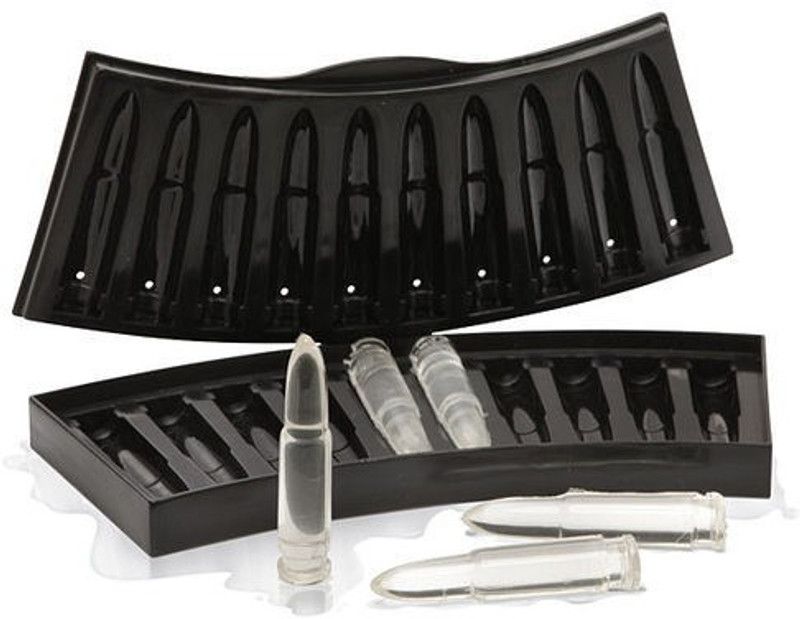 AlexVyan AK-47 Bullet Ice Cube Trey Whiskey Stones Dad Gifts for Men Boyfriend Cool Stuff Unique Reusable Ice Cubes Whiskey Bullets Chilling Whiskey Rocks Birthday Ideas for Him Husband Black Plastic Ice Cube Tray  (Pack of1)