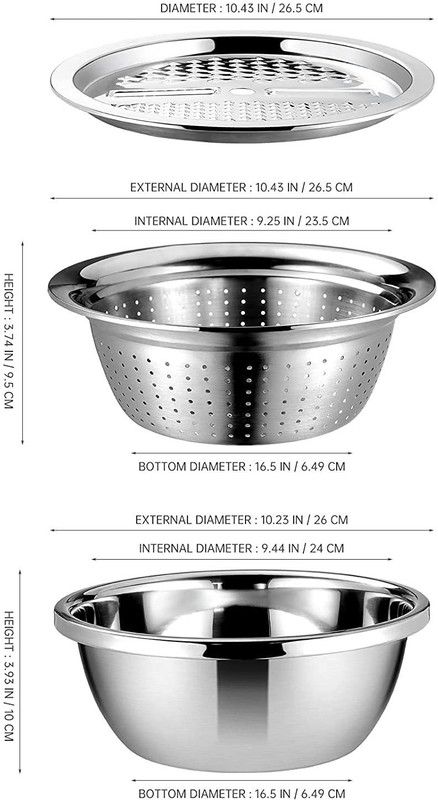 DHRUHI STAINLESS STEEL Kitchen Tool Set  (Grater, Colander)