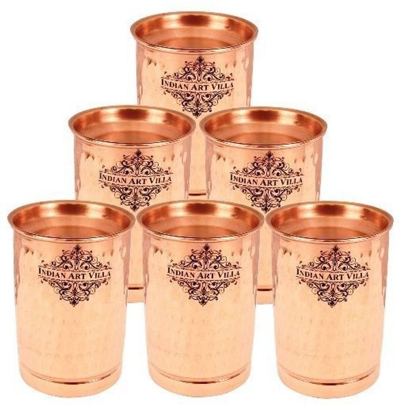 IndianArtVilla (Pack of 6) IAV-CB-1-1021 Glass Water/Juice Glass  (1800 ml, Copper, Brown)
