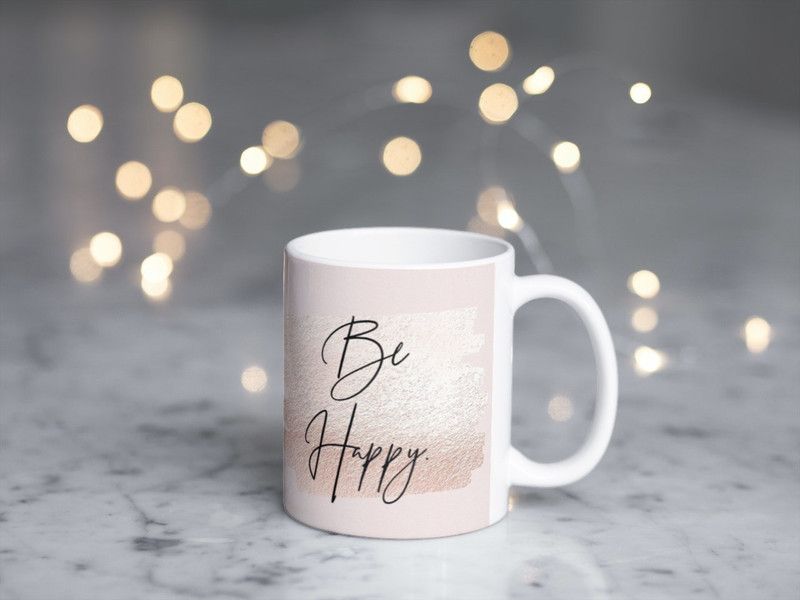 ParamPavitram be happy Ceramic Coffee Mug  (350 ml)