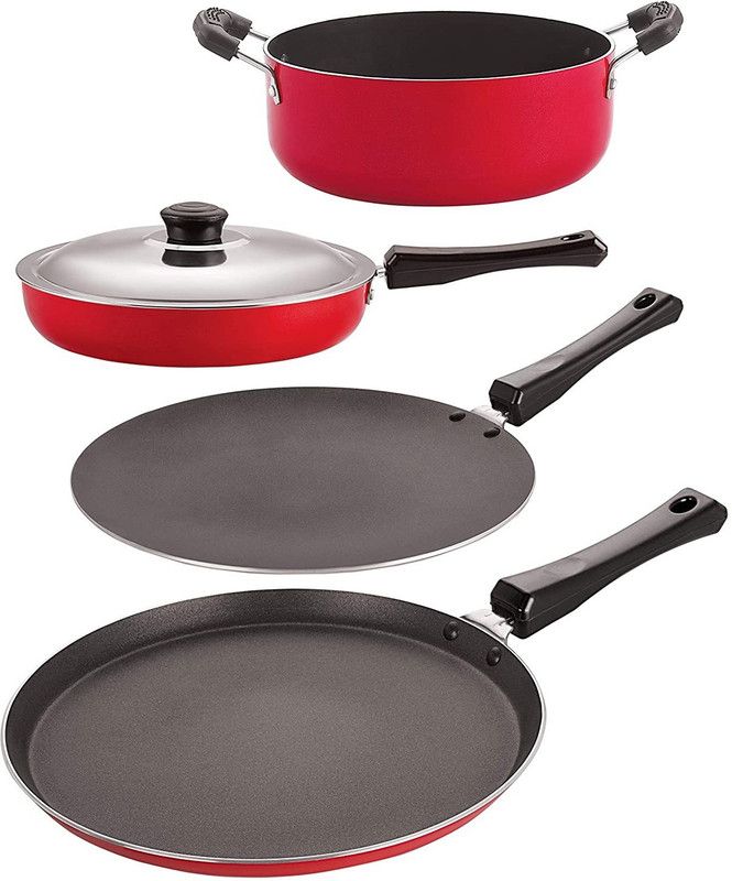 NIRLON FT13_CT12_FP12_CS22 Non-Stick Coated Cookware Set  (PTFE (Non-stick), Aluminium, 4 - Piece)