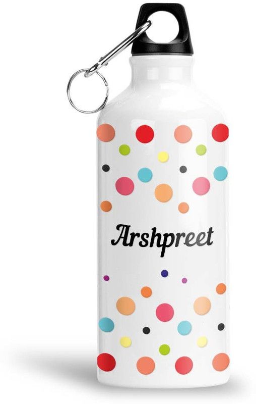 Furnish Fantasy ColorfulDot Aluminium Bottle - Best Happy Birthday Gift for Kids, Arshpreet 600 ml Bottle  (Pack of 1, Multicolor, Aluminium)