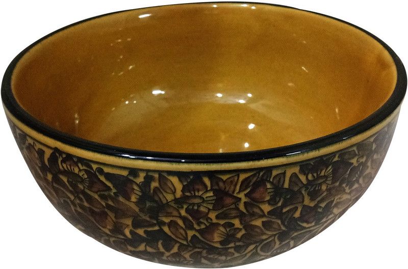 INDIA MEETS INDIA Ceramic Serving Bowl  (Pack of 1, Brown)