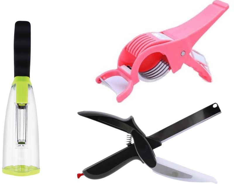 s.m.mart Vegetable & Fruit Chopper  (1 Apple Cutter, 1 Clever Cutter, 1 Round Peeler)