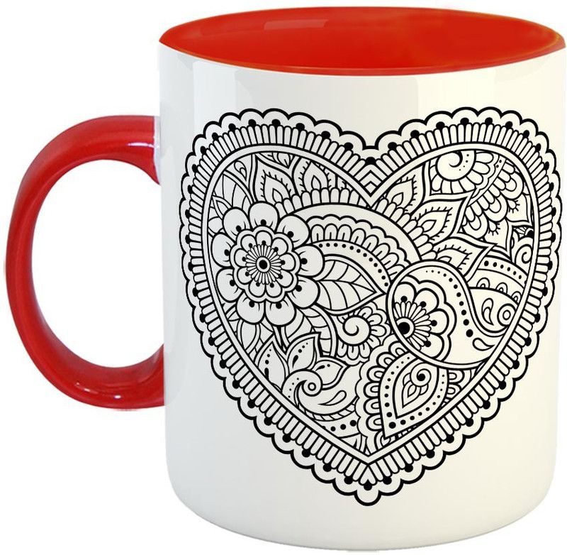 Furnish Fantasy Love Ceramic Coffee - Best Gift for Husband, Boyfriend, Girlfriend, Wife, Valentine Day Gift - Color - Red (1122) Ceramic Coffee Mug  (350 ml)