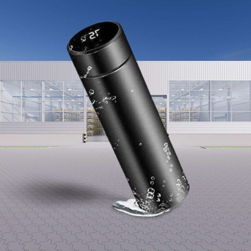 FITUP Hot Cold Water Bottle And LED Display Temperature bottle s10195 500 ml Flask  (Pack of 1, Black, Steel)