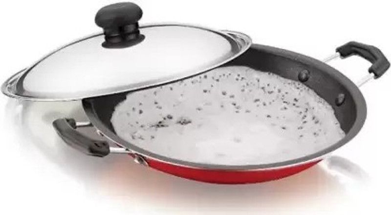 Swarambh Smooth chatty with Lid (Aluminium & nonstick) Appachatty with Lid 1 L capacity Appachatty with Lid 1 L capacity 22 cm diameter  (Aluminium, Non-stick)