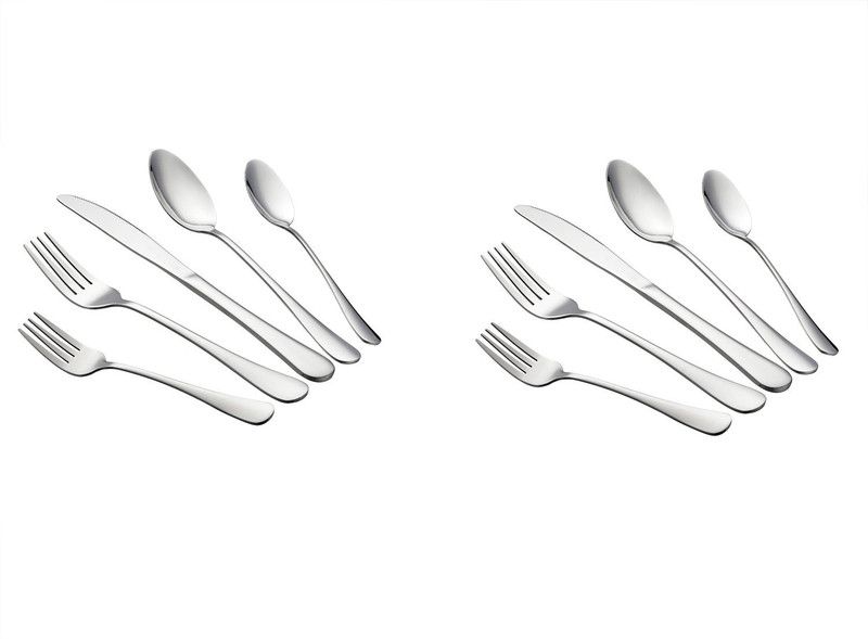 HAZEL Silverware Mirror Finished Stainless Steel Cutlery 10 Pc Set Utensils Service for 2, Include Knife Fork Spoon Stainless Steel Cutlery Set  (Pack of 10)