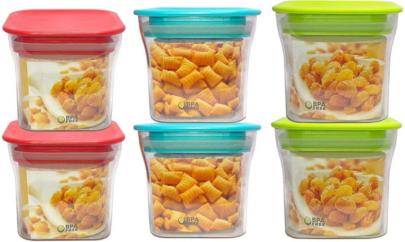 Analog Kitchenware Plastic Grocery Container - 1100 ml, 550 ml  (Pack of 9, Multicolor)