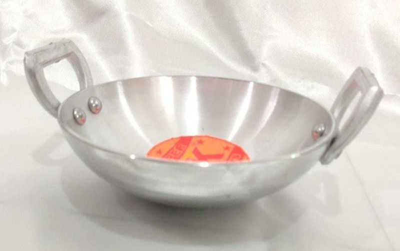 Super HK Aluminium Small Kadhai for Tadka/Frying Kadhai 19.03 cm diameter 0.35 L capacity  (Aluminium)