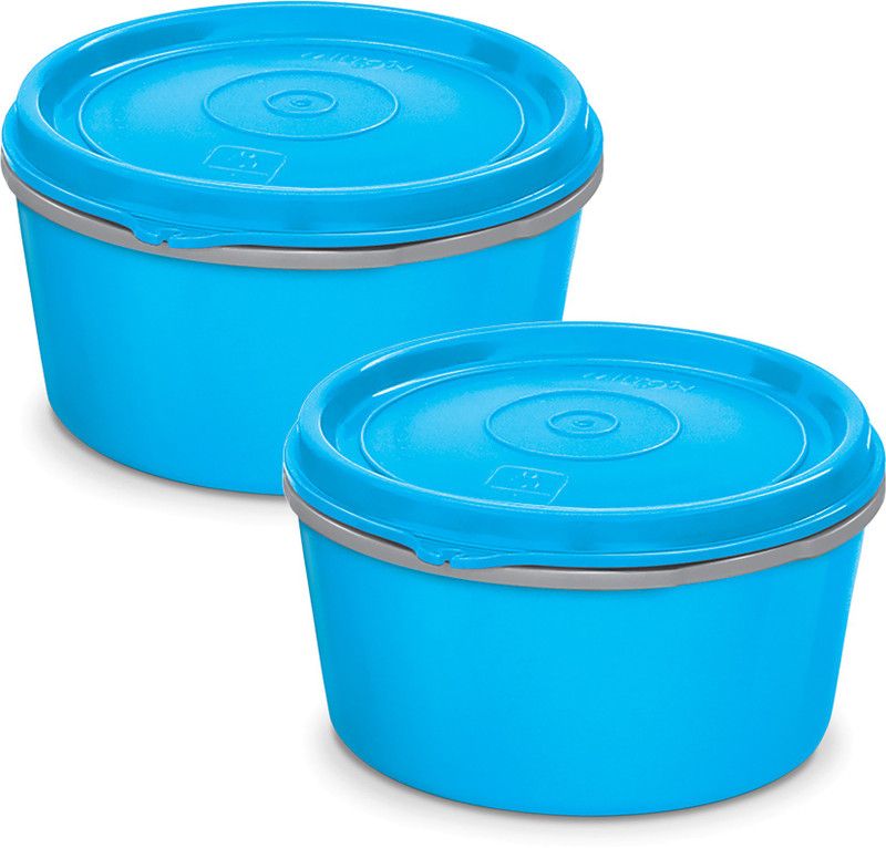 MILTON Steel, Plastic Utility Container - 350 ml  (Pack of 2, Blue)