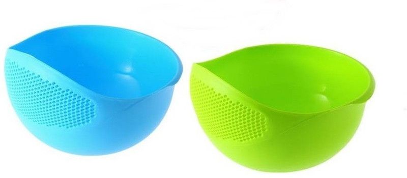 Vihaa Washing Bowl | Plastic Strainer | Pulses, Fruits, Vegetable, Noodles, Pasta Washing Bowl | Drainer Storage Basket, Multicolor (Combo of 2) Colander  (Multicolor Pack of 2)