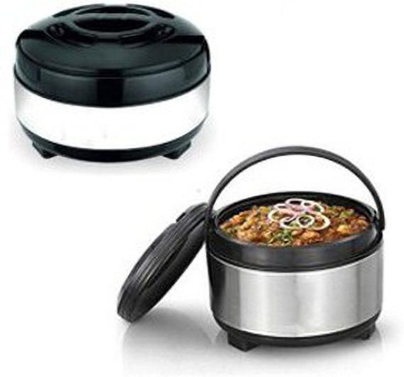 GLAMPANDA Cook and Serve combo Casserole Pack of 2 airtight_inductiun_base steel__hot_box Pack of 2 Thermoware Casserole Set  (1500 ml, 2500 ml)