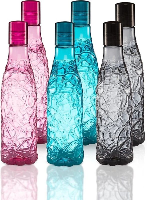 3D METRO SUPER STORE Designer Mosaic 1000 ml Bottle  (Pack of 6, Multicolor, PET)