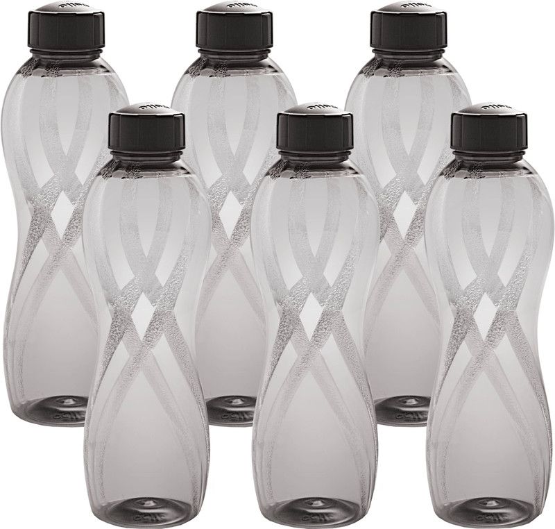cello Twisty 1000 ml Bottle  (Pack of 6, Grey, Plastic)