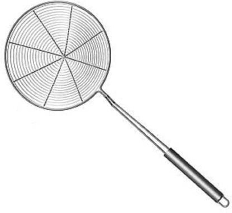 Innovegic Frying Strainer, Mesh Skimmer, Professional Grade Handle Skimmer Spoon/Ladle for Spaetzle/Pasta/Chips Sieve, Snack Fryer Strainer - 16 cm Strainer  (Silver Pack of 1)