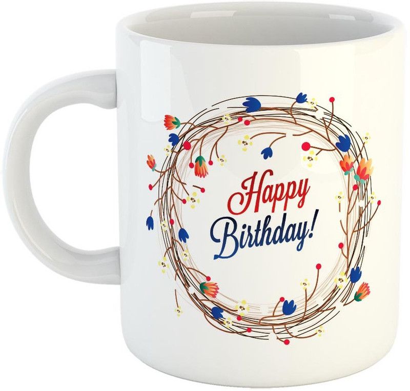FABTODAY Happy Birthday Coffee - Best Gift for Birthday - Color - White (0505) Ceramic Coffee Mug  (350 ml)