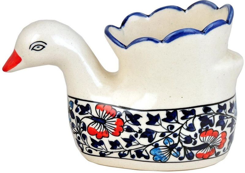 CRaFTghar Empty Cutlery Holder Case  (Blue Pottery Holds 30)