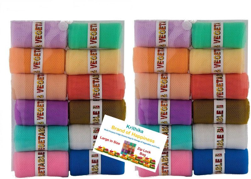Krithika Pack of 24 Grocery Bags  (Green, Blue, Pink)