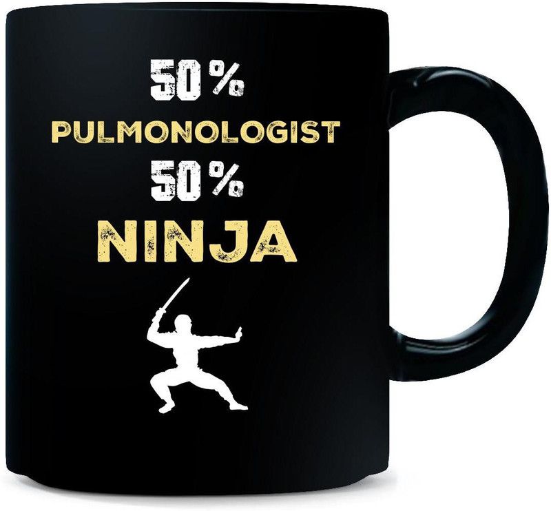 Gift Urself 50% PULMONOLOGIST 50% Ninja Cool Gift - Ceramic Coffee Mug  (325 ml)